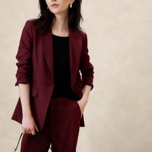 Banana Republic Sculpted Suit Blazer (Burgundy)